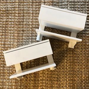 White floating wall mount bedside tables